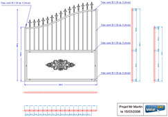 plan technique portail fer forgé